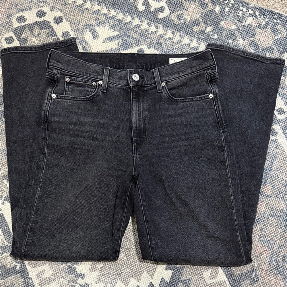 AYR The La La Black Denim High-Rise straight leg Jeans